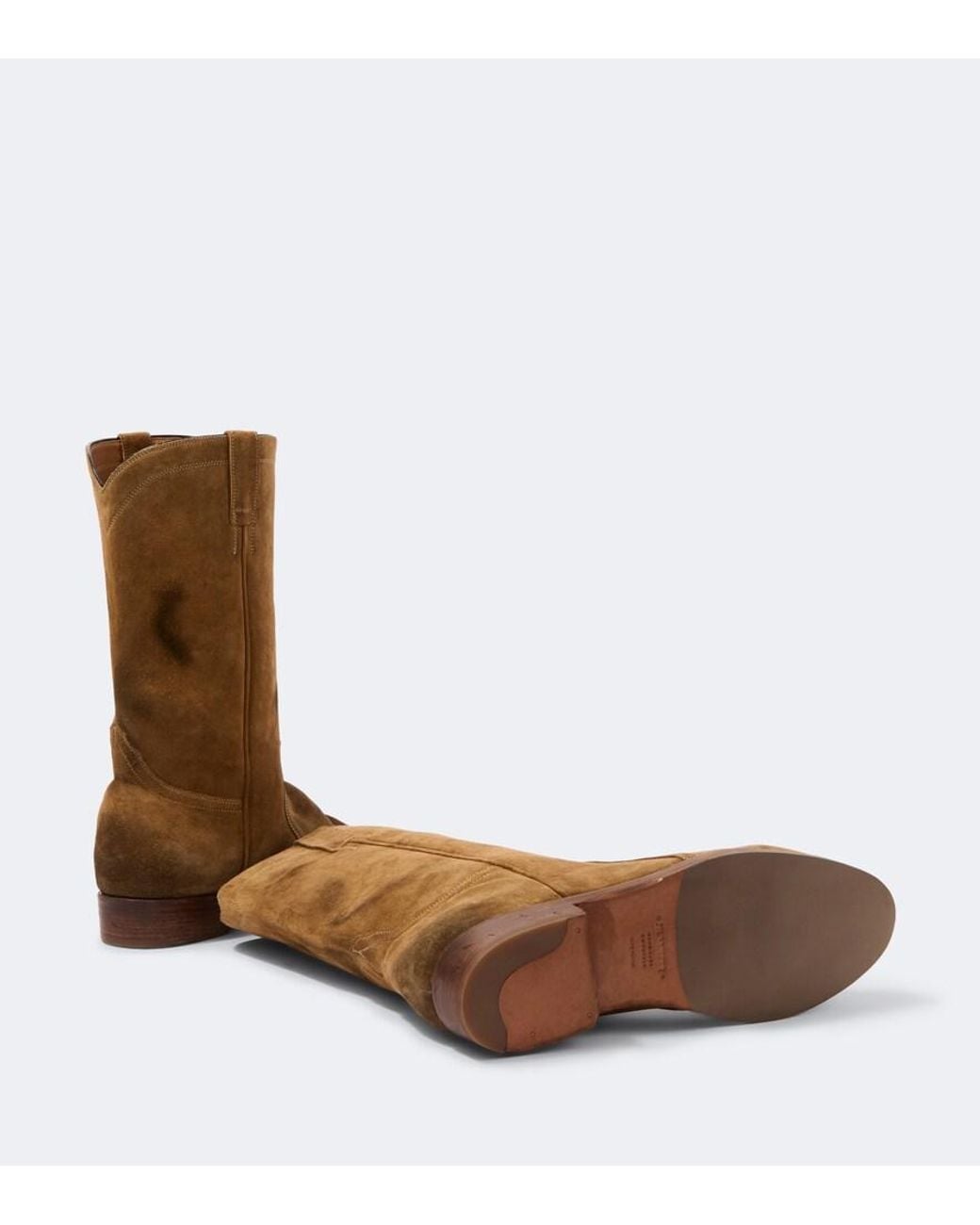 Jil Sander Brown Distressed Suede Ankle Boots for men