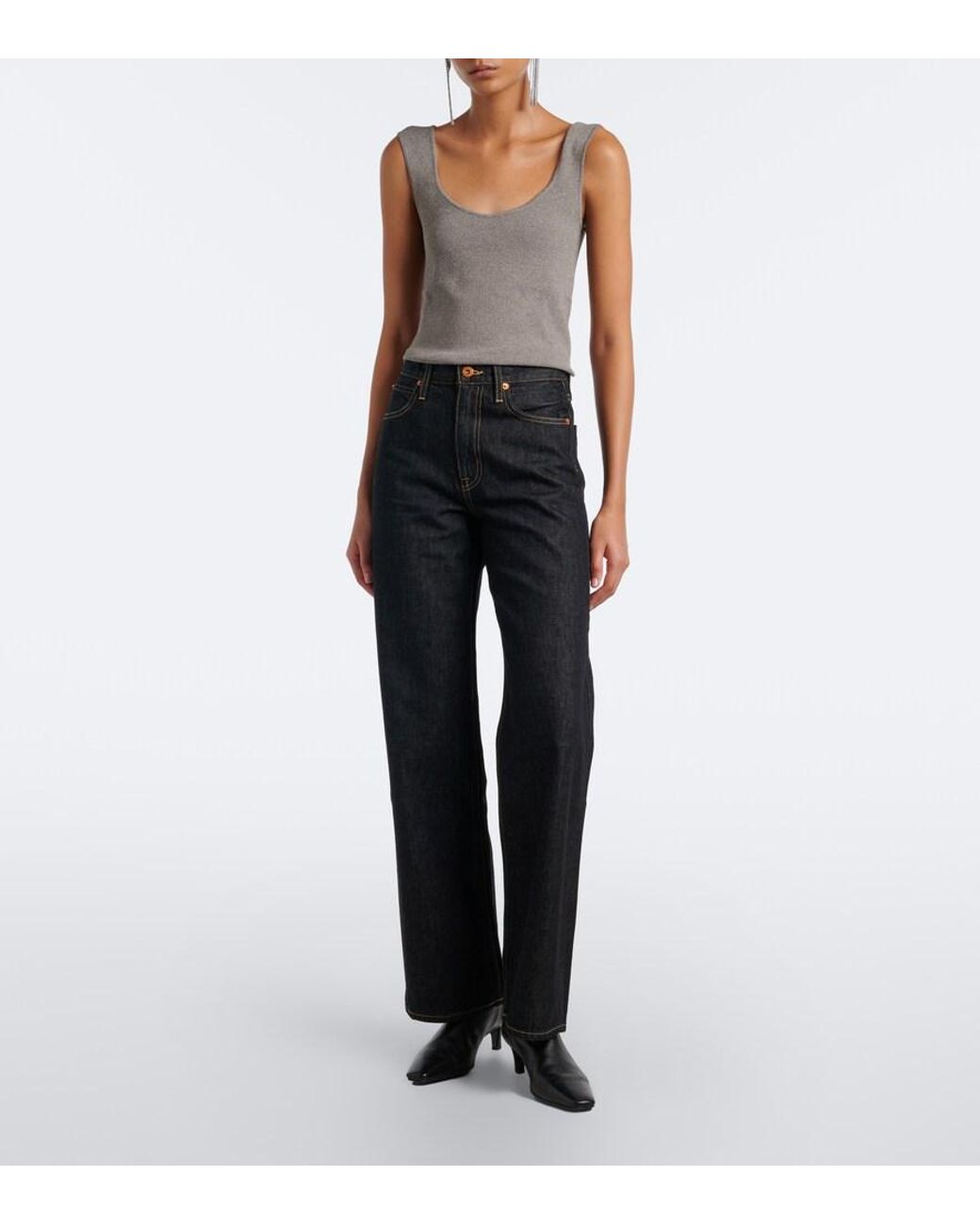 SLVRLAKE Denim Black Grace Wide-Leg Jeans