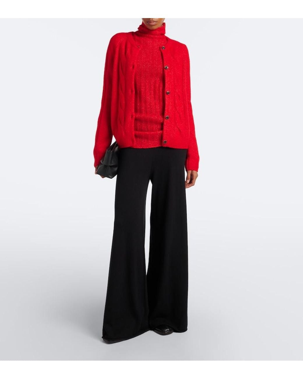 Lisa Yang Red Gwyneth Cashmere And Silk Cardigan