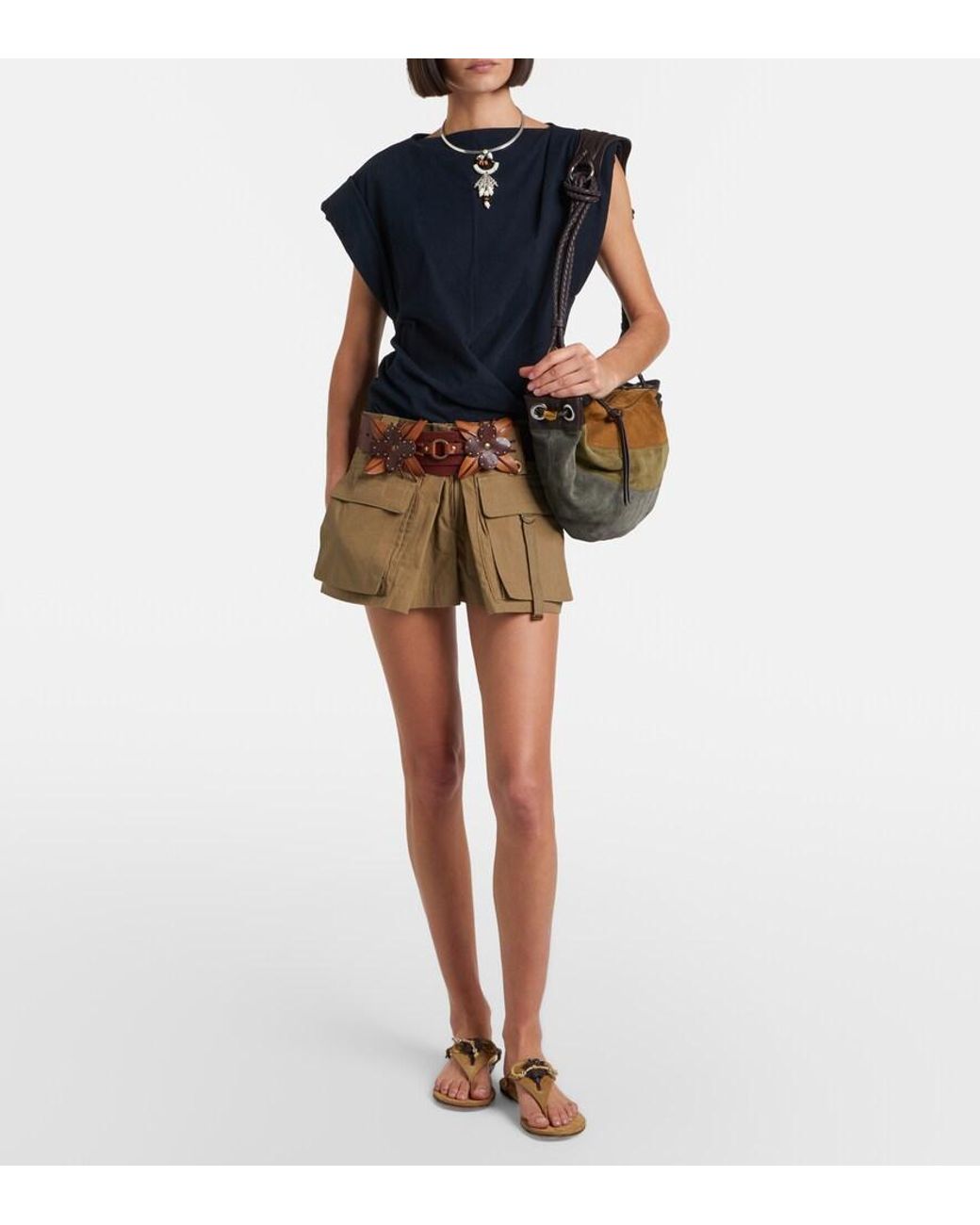 Isabel Marant Brown Elato Suede Thong Sandals