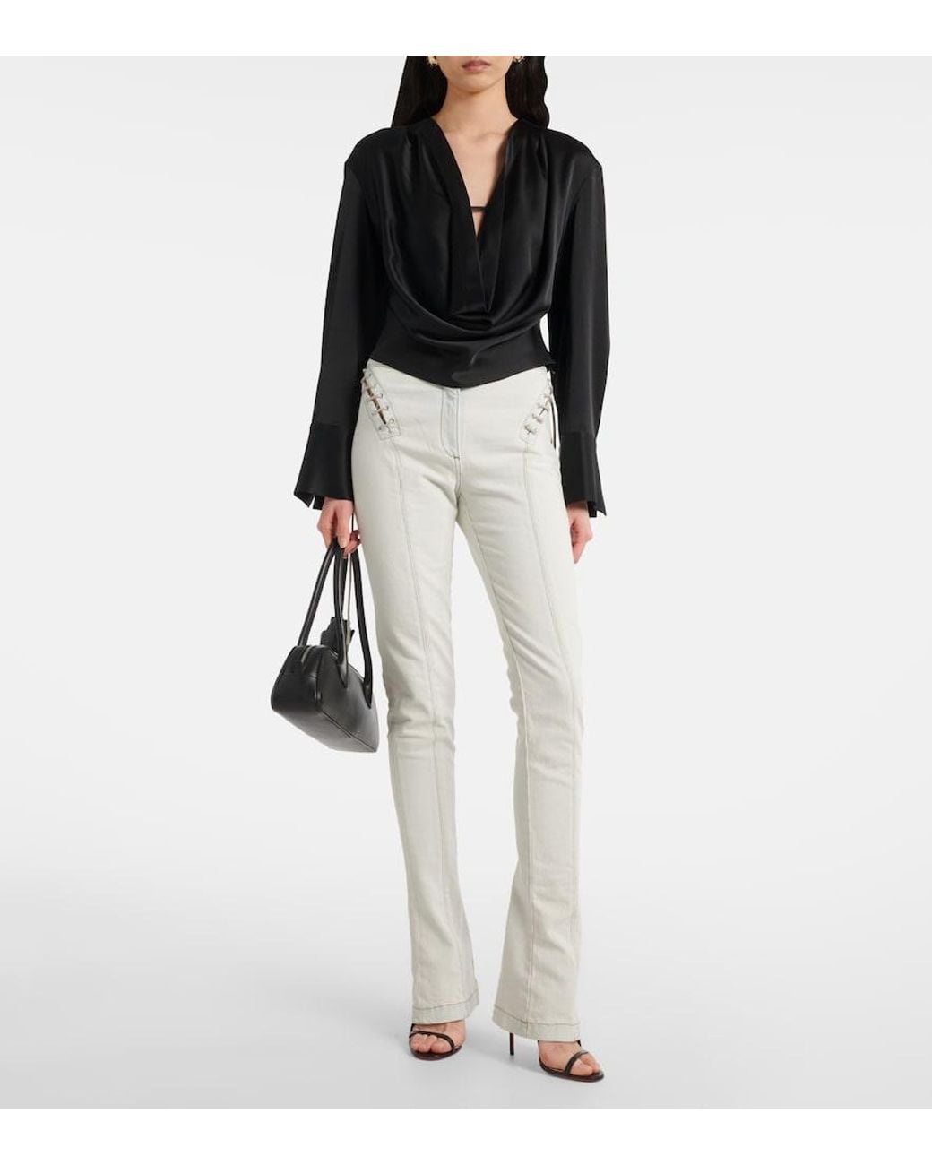 Blumarine White Mid-Rise Slim Jeans