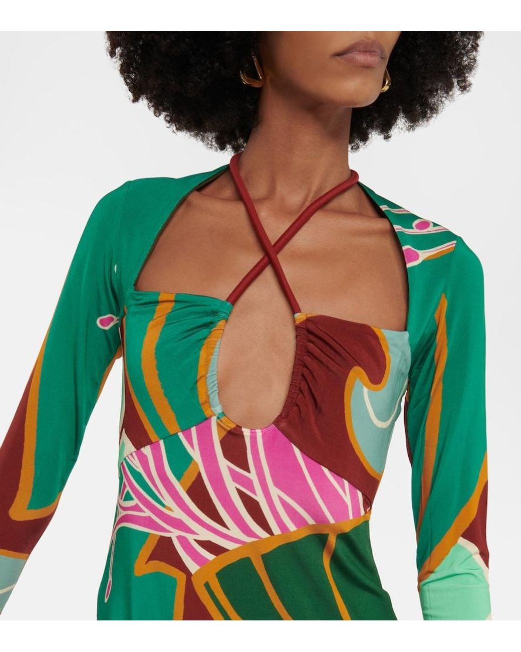 Johanna Ortiz Multicolor Printed Maxi Dress