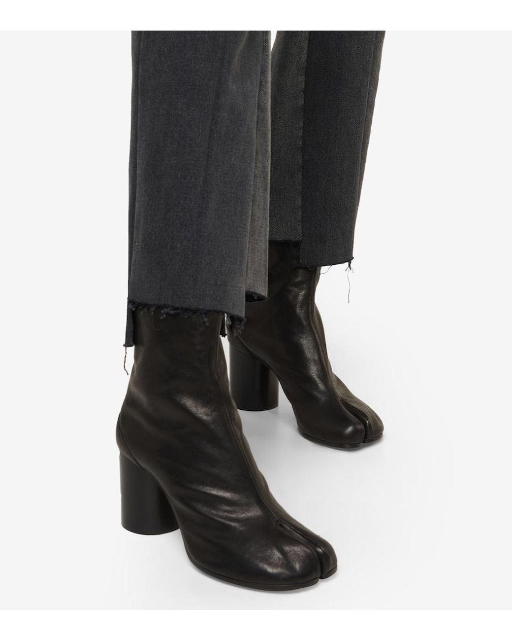 Maison Margiela Black Tabi Leather Ankle Boots