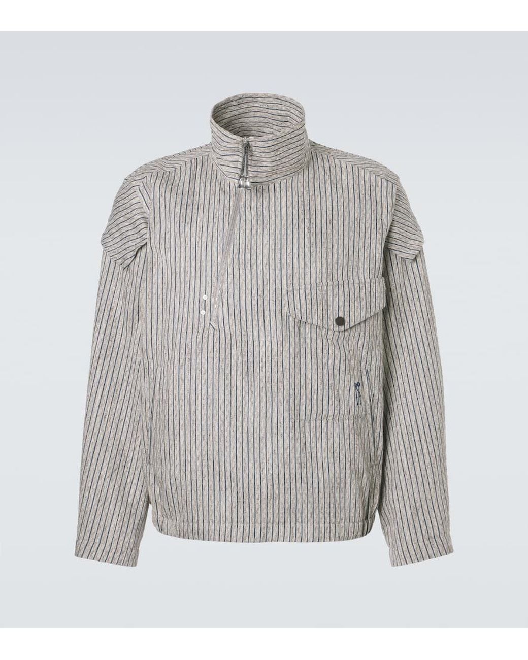 Kiko Kostadinov Gray Farkas Cotton And Linen-Blend Jacket for men