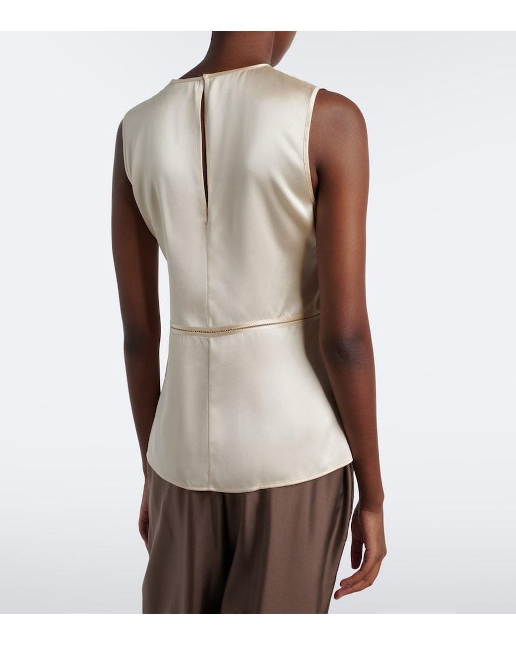 Joseph Natural Hebe Silk Satin Top