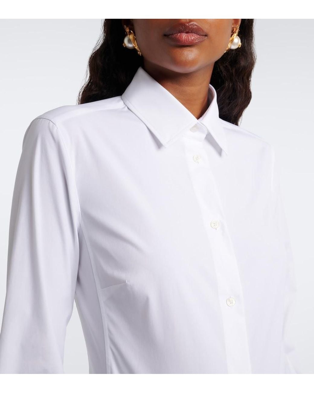 Dolce & Gabbana White Cotton-Blend Shirt