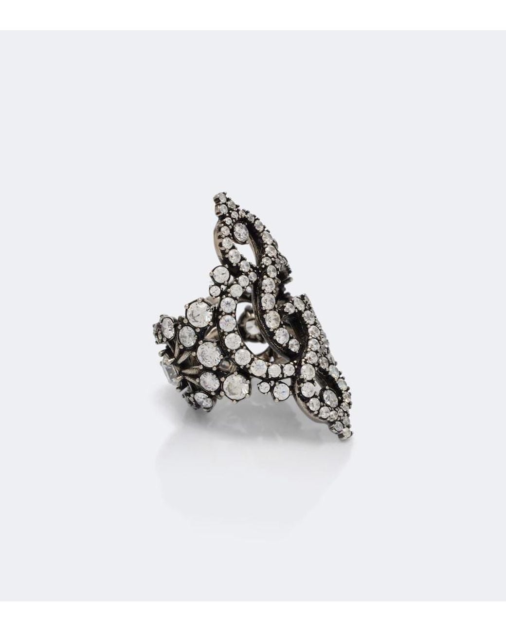 Gucci White Gg Marmont Embellished Ring
