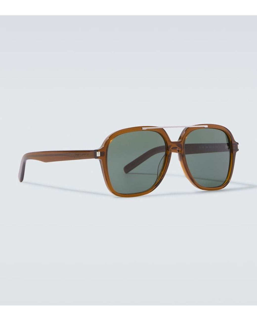 Saint Laurent Brown Sl 545 Aviator Sunglasses for men