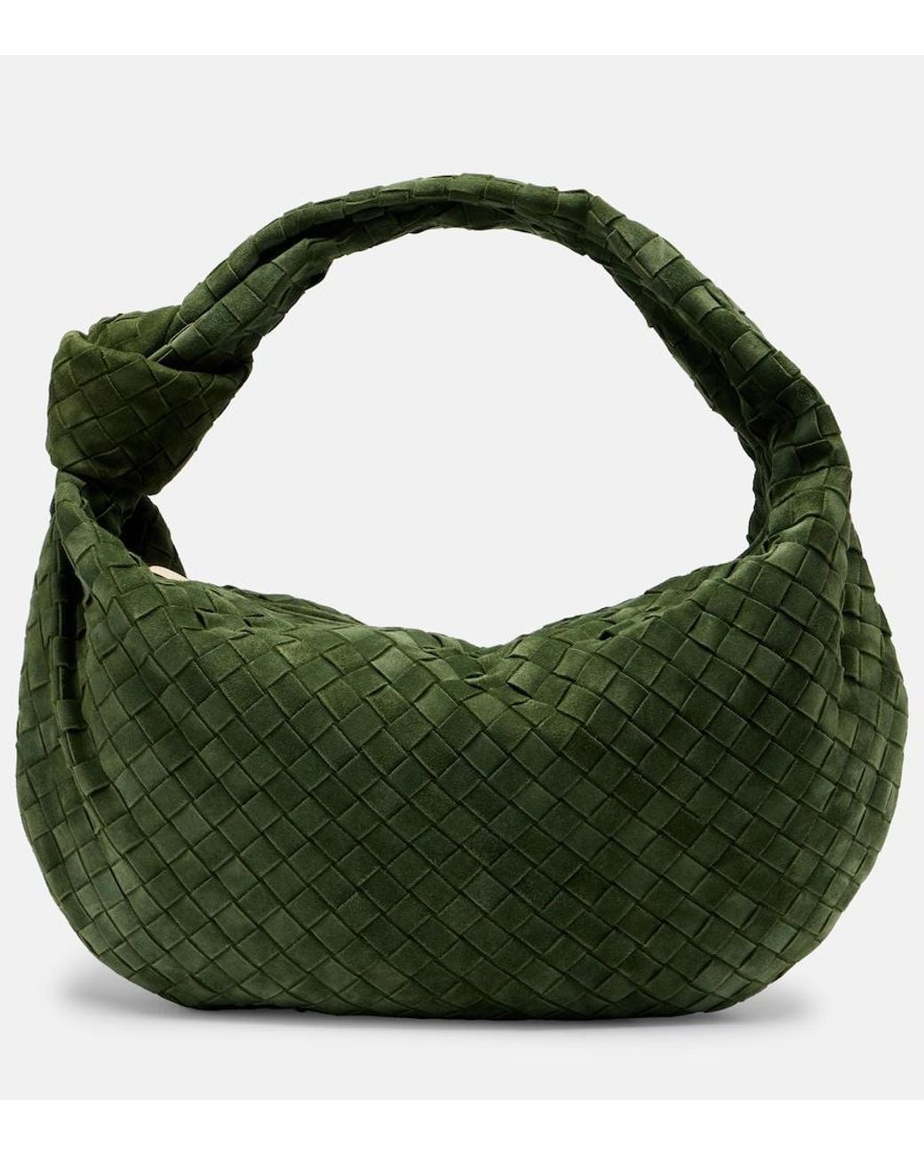 Bottega Veneta Green Jodie Small Suede Shoulder Bag