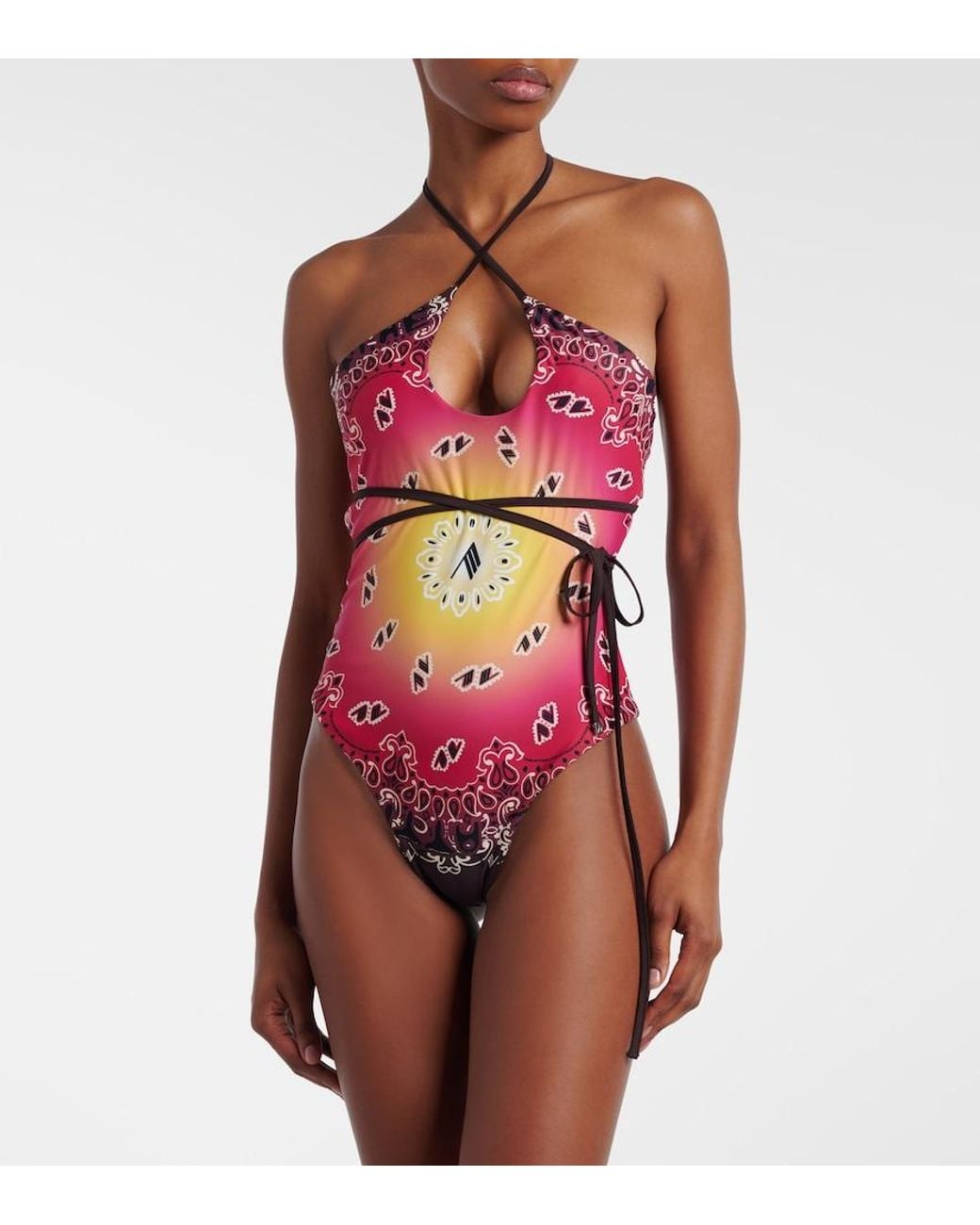The Attico Pink Printed Swimsuit
