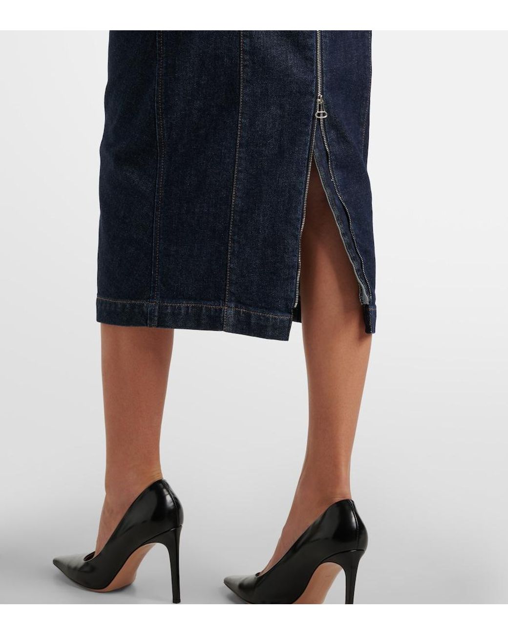Sportmax Blue Geranio Denim Midi Dress
