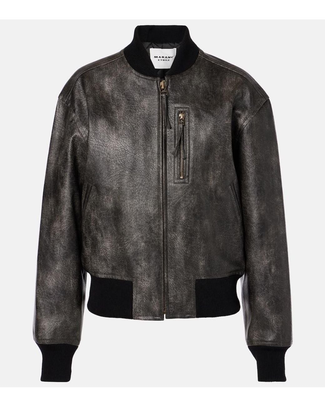 Isabel Marant Black Crisley Cropped Vintage Faux Leather Jacket