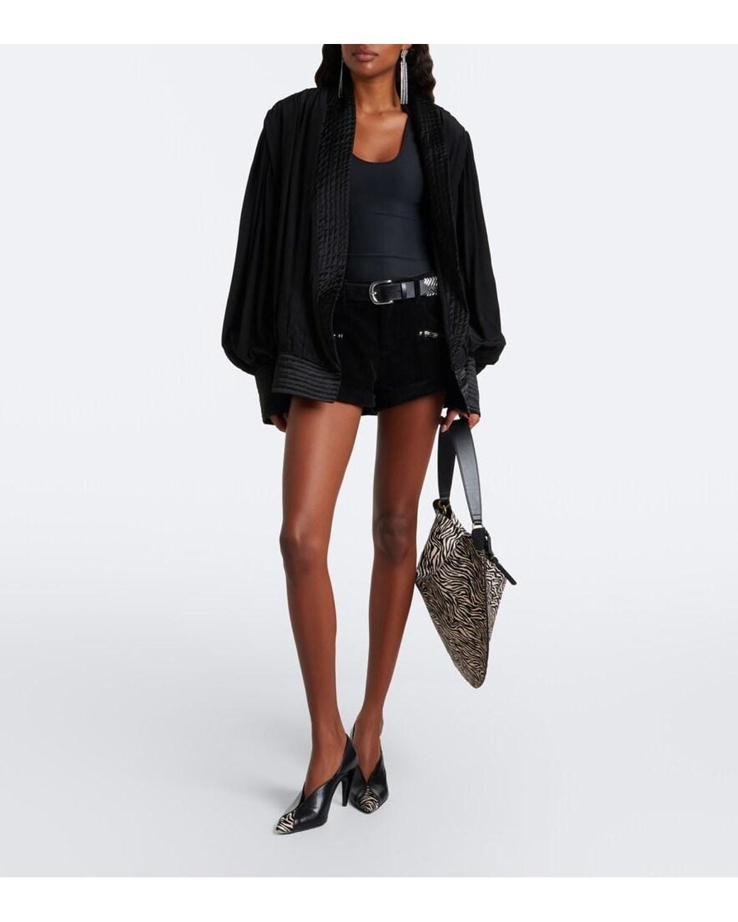 Isabel Marant Gray Oskan Large Calf Hair Shoulder Bag