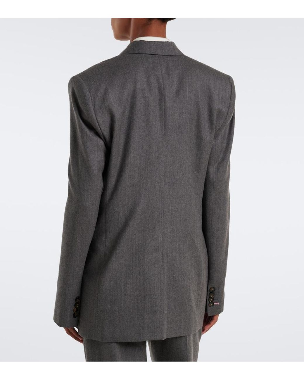 Stella McCartney Gray Double-Breasted Wool Blazer