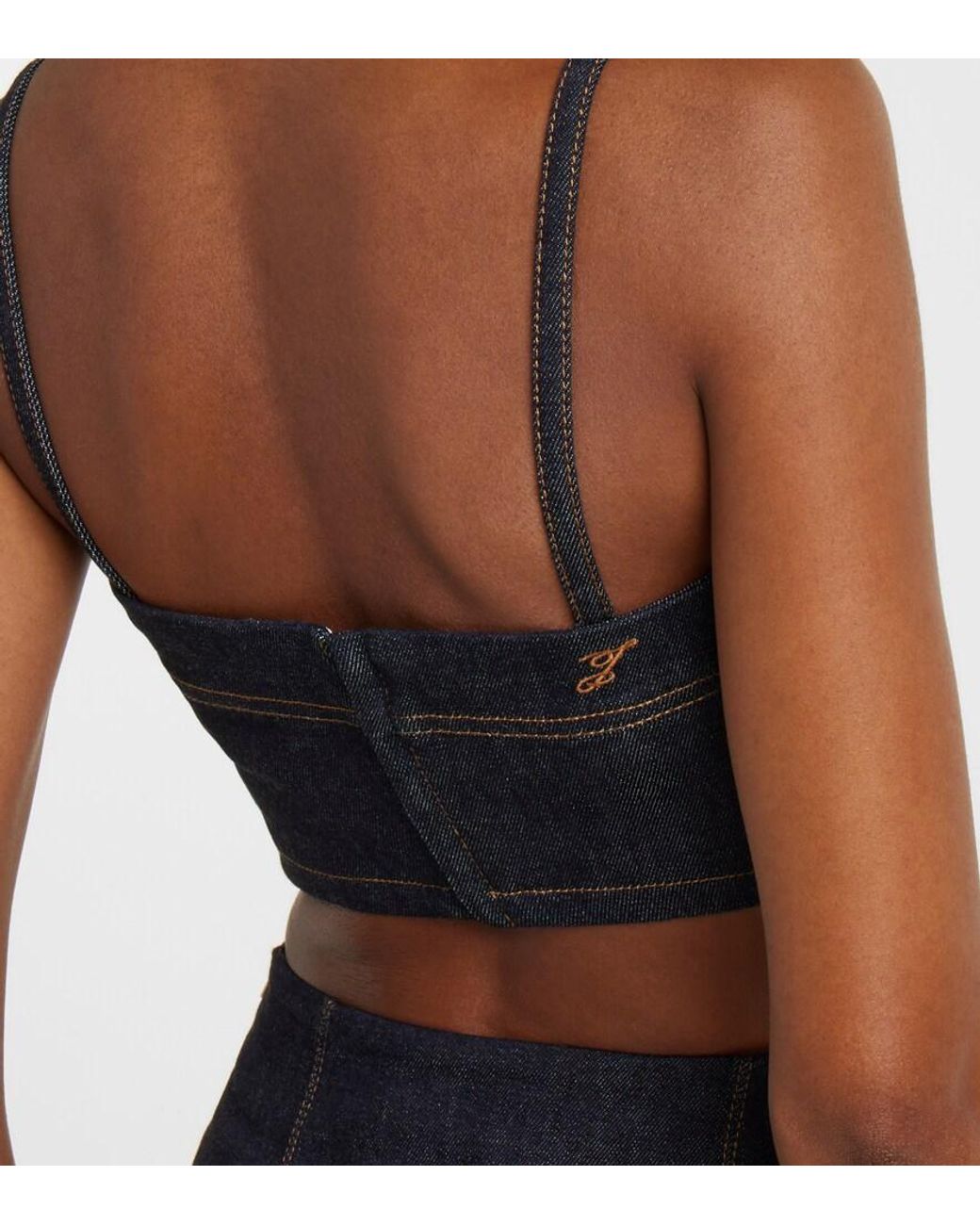 Jacquemus Blue Bisou De-Nimes Denim Bra Top