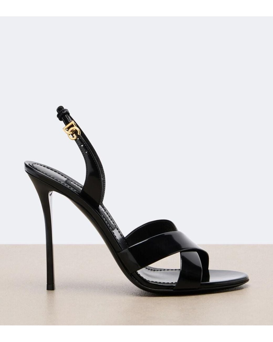 Dolce & Gabbana Black Leather Sandals