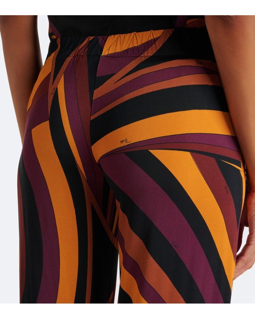 Emilio Pucci Red Iride Satin Jersey Wide-Leg Pants