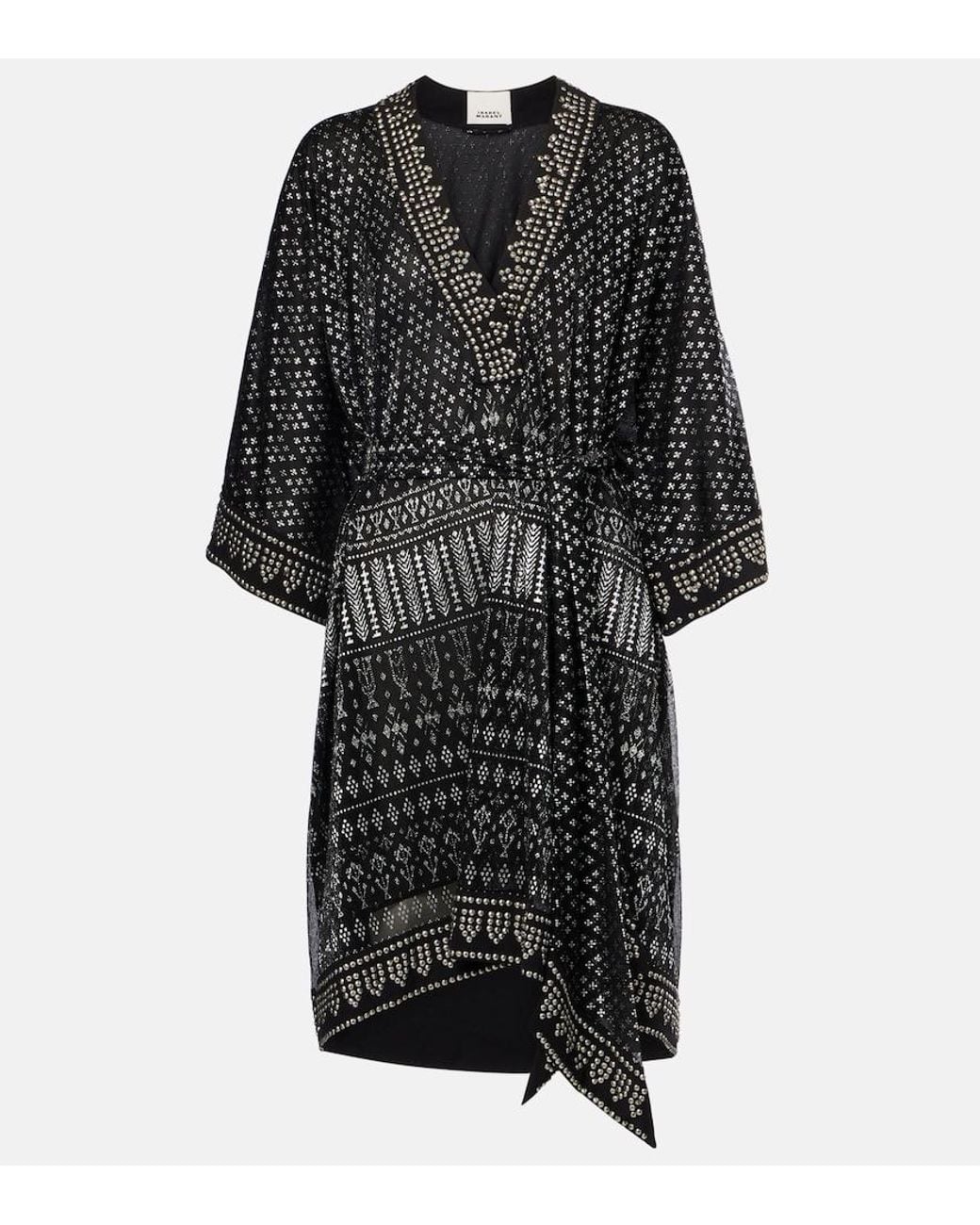 Isabel Marant Black Nawel Embellished Lame Minidress
