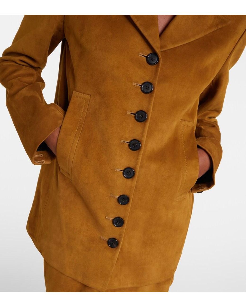 Khaite Brown Saraphina Suede Jacket