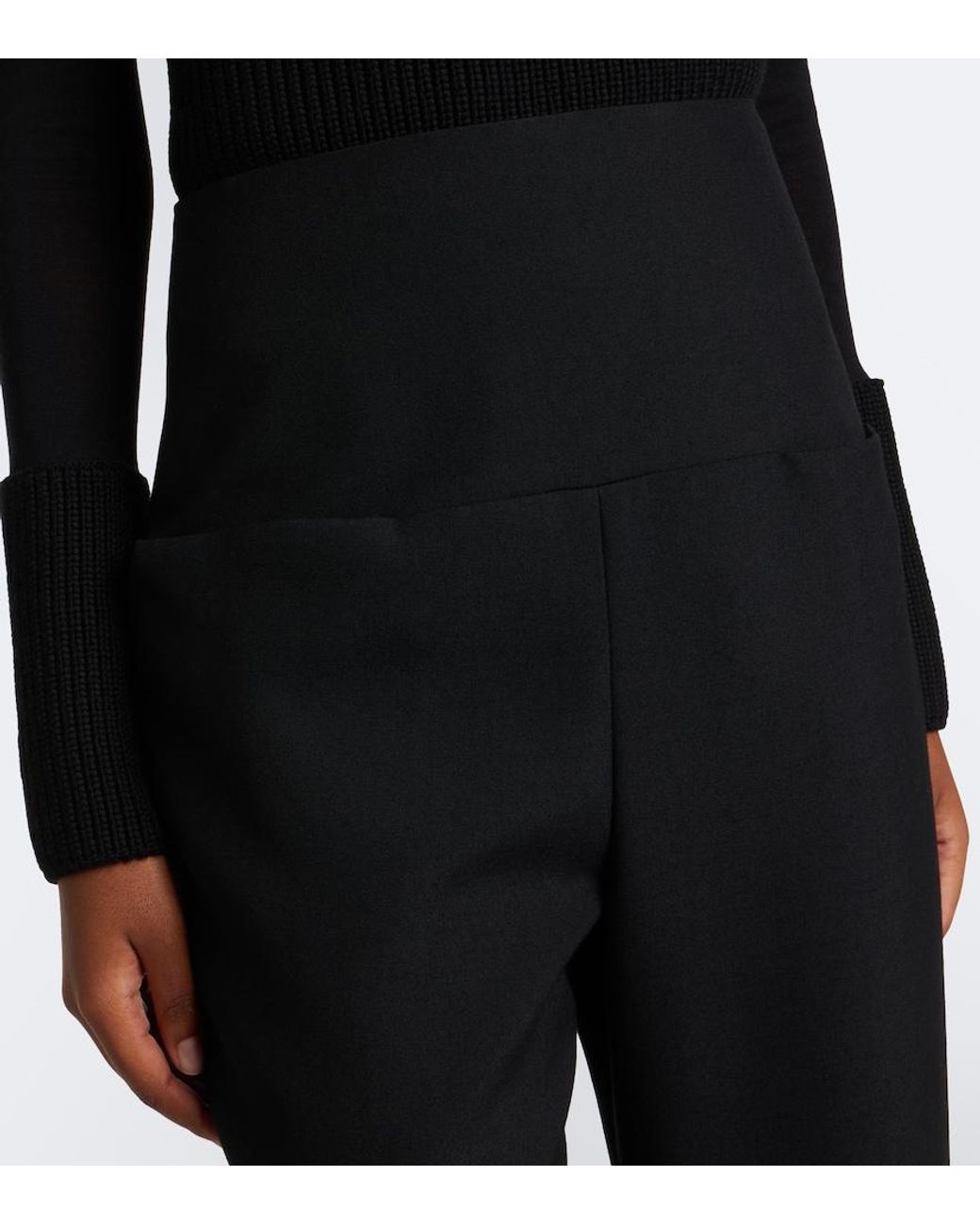 Alaïa Black Wool Straight Pants