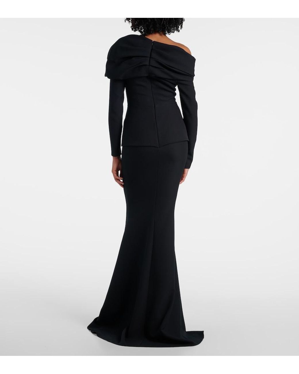 Safiyaa Black Draped Gown