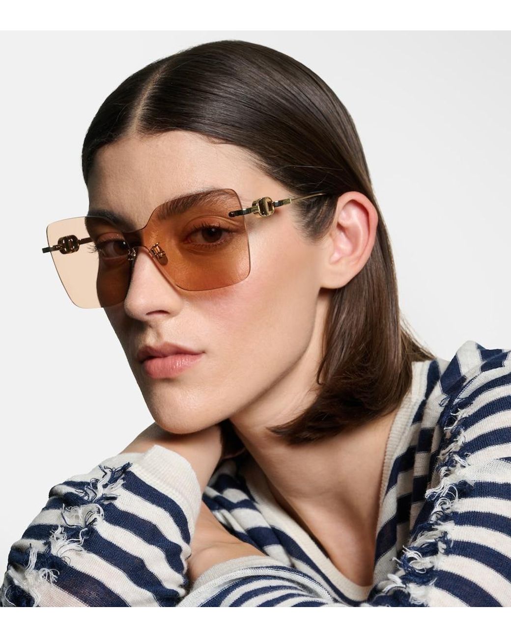 Dior Pink Cd Chain M1U Shield Sunglasses