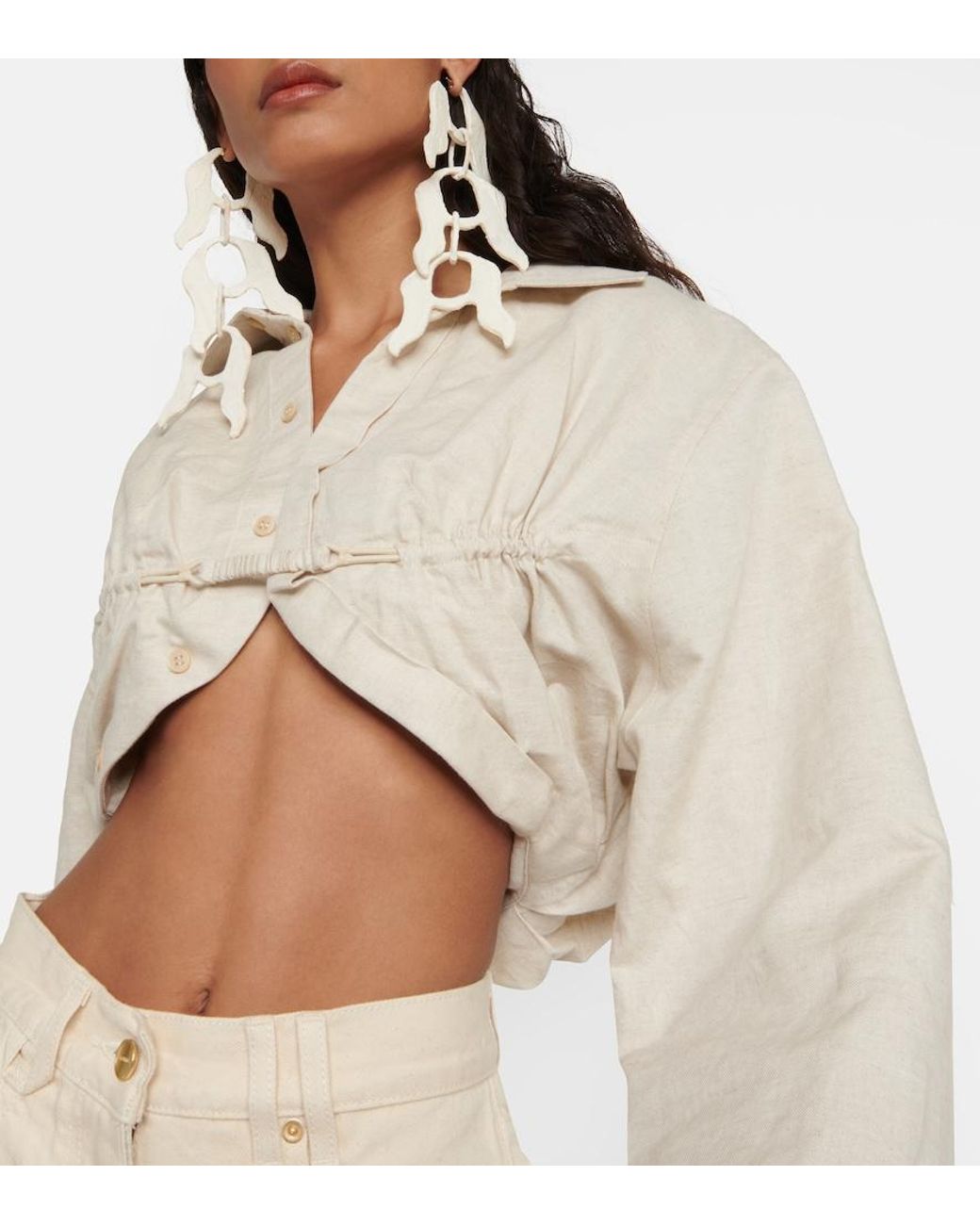 Jacquemus Natural La Chemise Machou Cotton And Linen Shirt