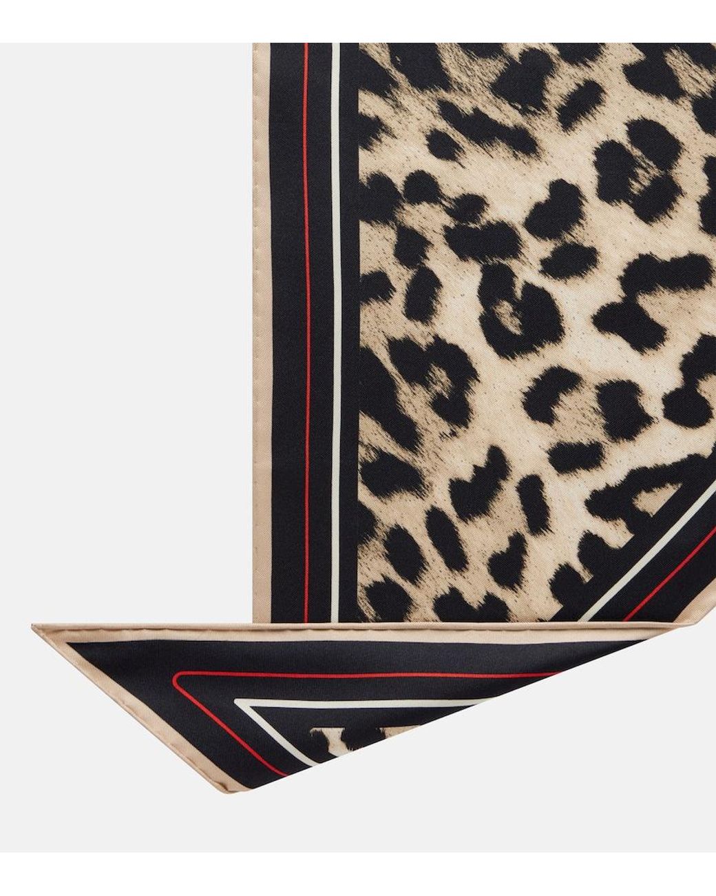Givenchy Black Leopard-Print Silk Scarf
