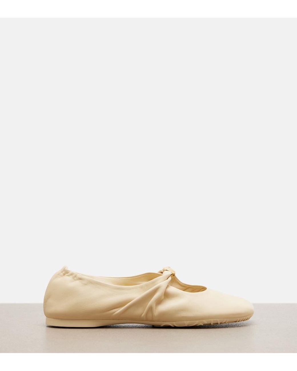 Loewe Natural Pebble Soft Leather Mary Jane Flats