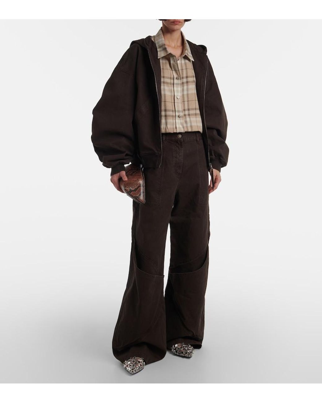 The Attico Black High-Rise Wide-Leg Jeans