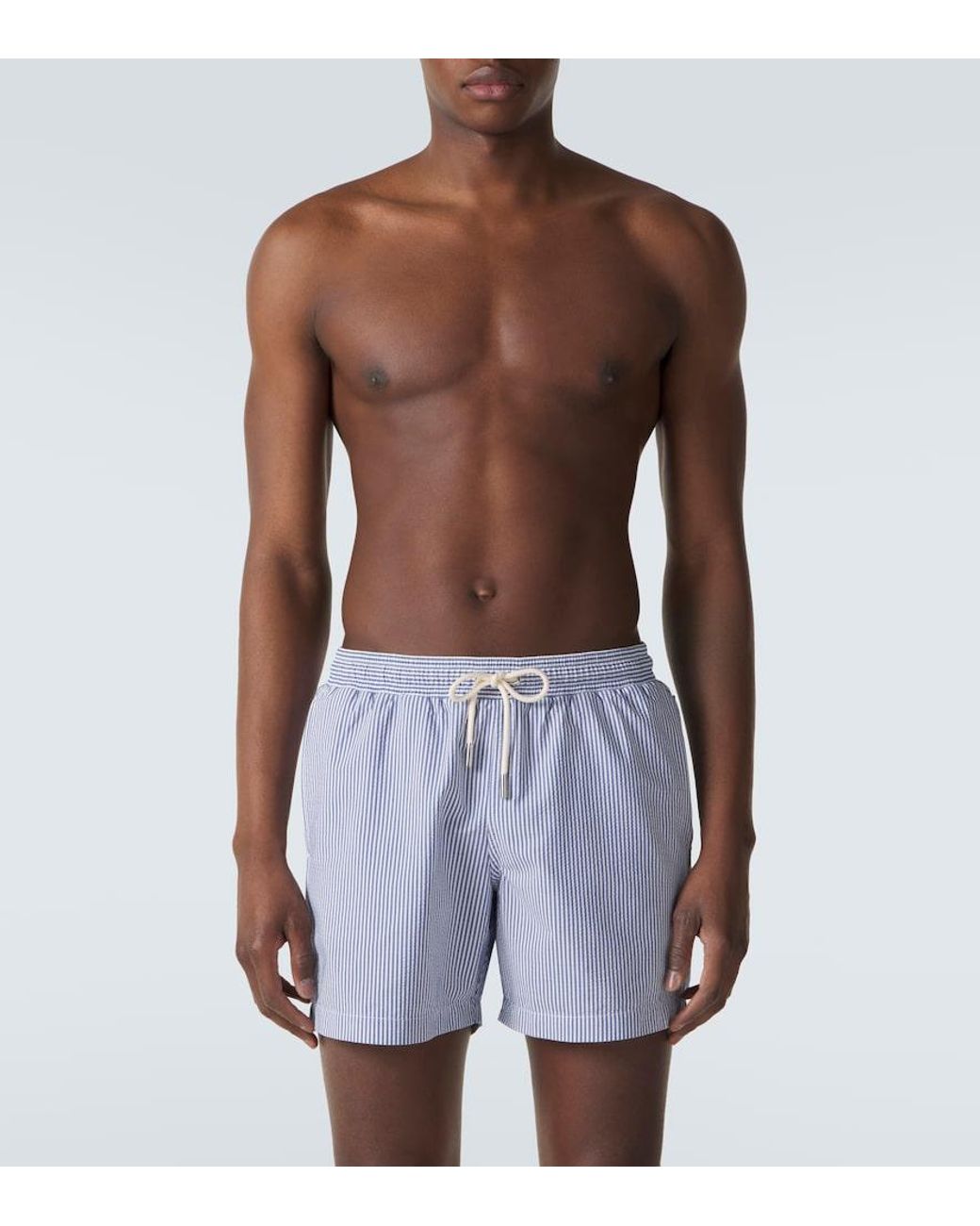 Orlebar Brown Blue Boxer Striped Swim Trunks for men