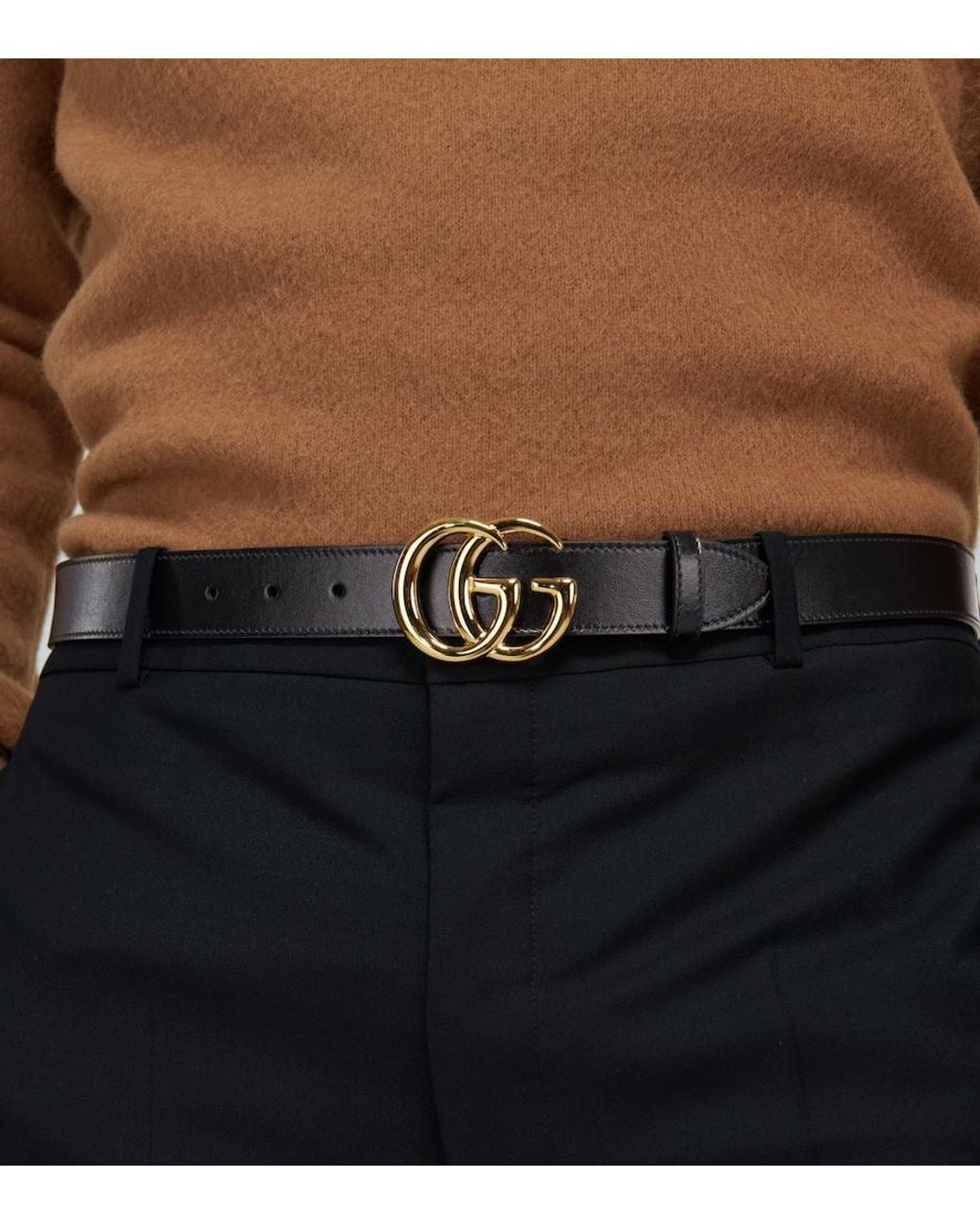 Gucci Black Gg Marmont Leather Belt for men