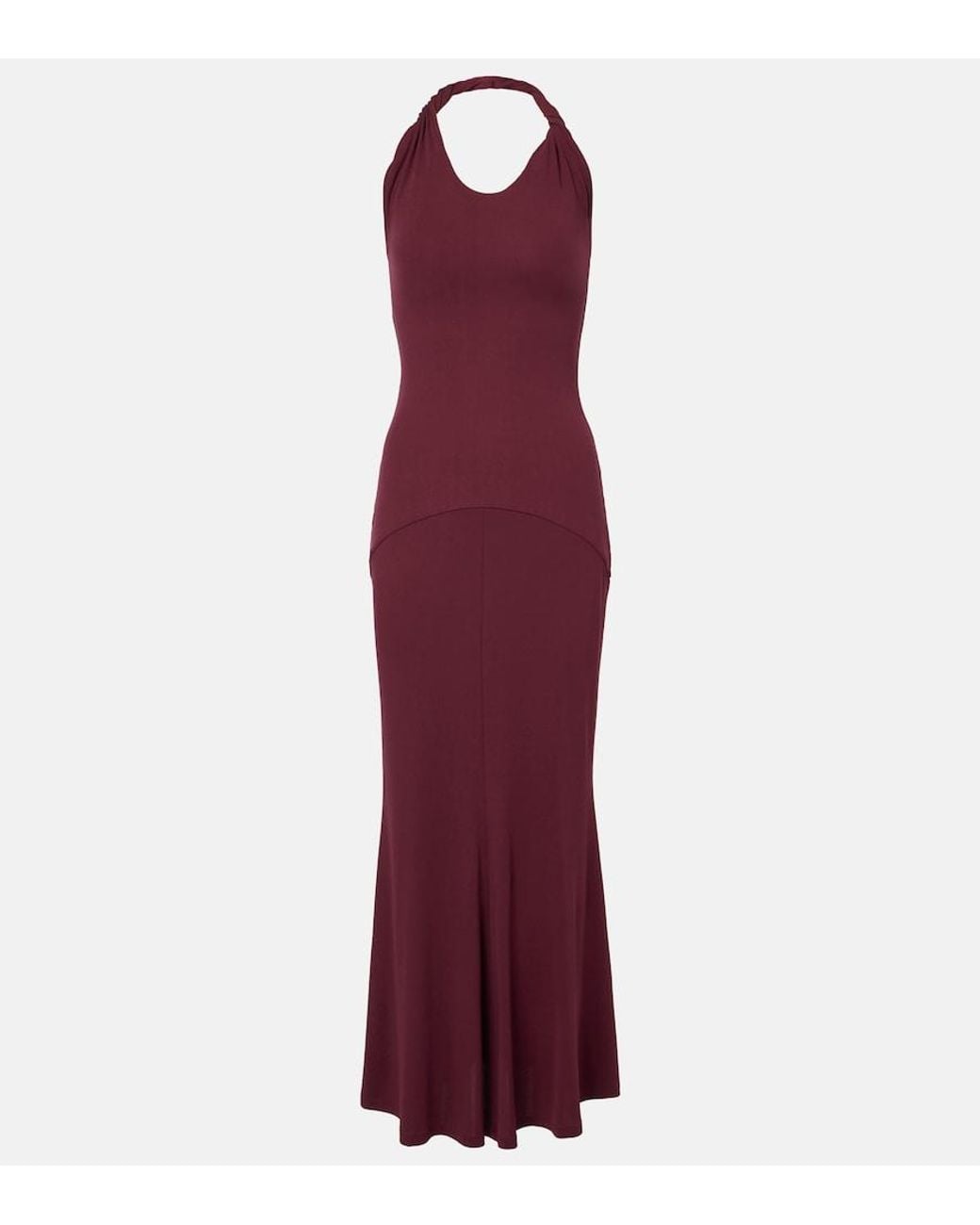 TOVE Purple Eleanor Halterneck Jersey Maxi Dress