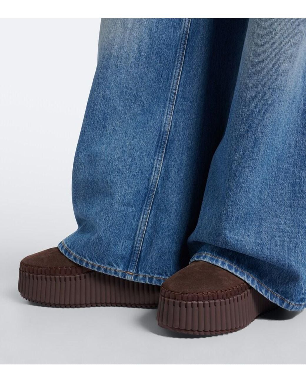 Chloé Brown Nama Suede Platform Ankle Boots