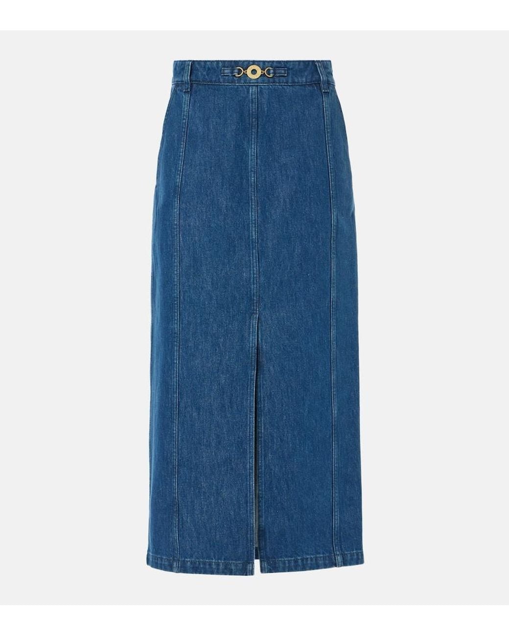 Patou Blue Denim Maxi Skirt