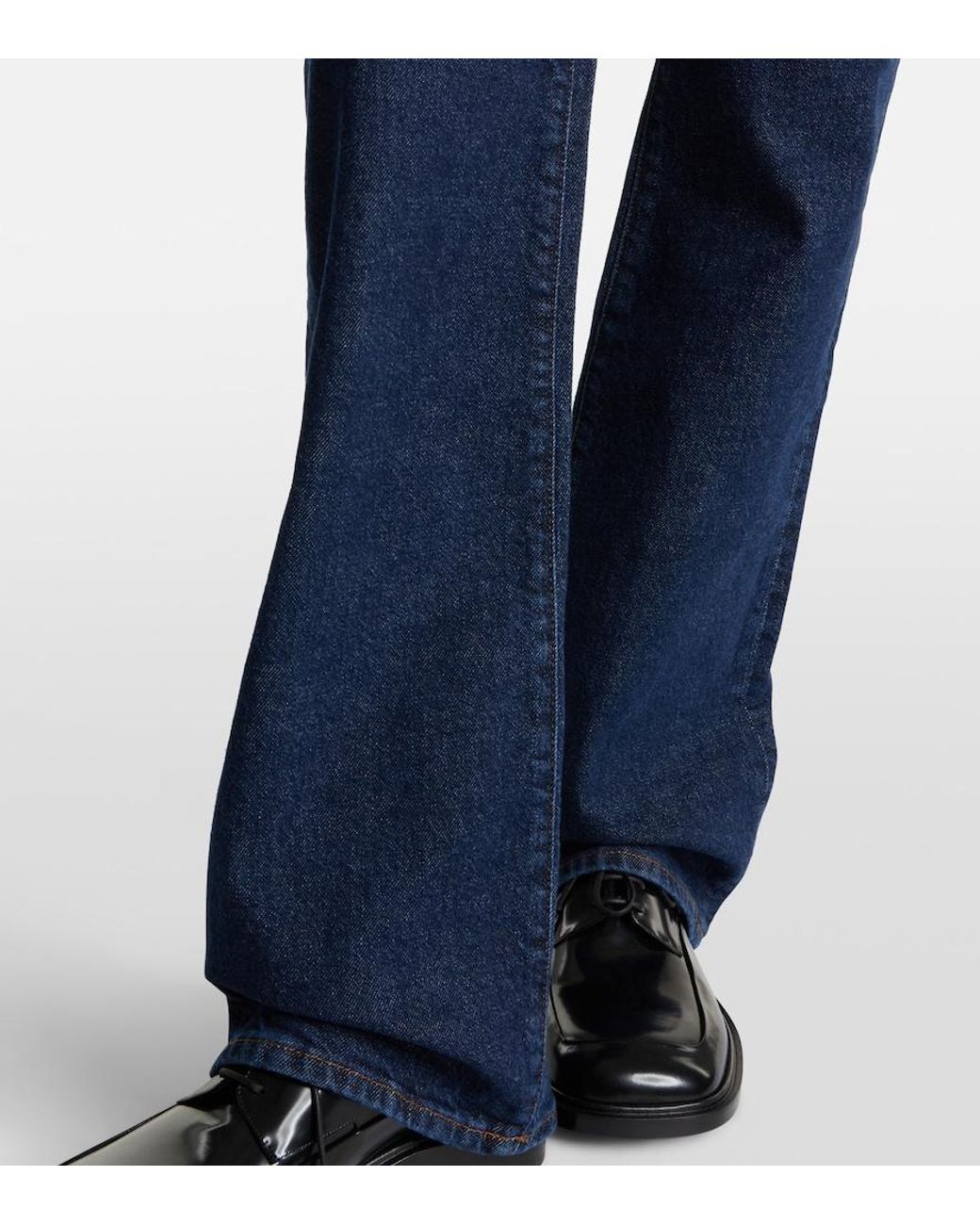 FRAME Blue Arrow High-Rise Bootcut Jeans
