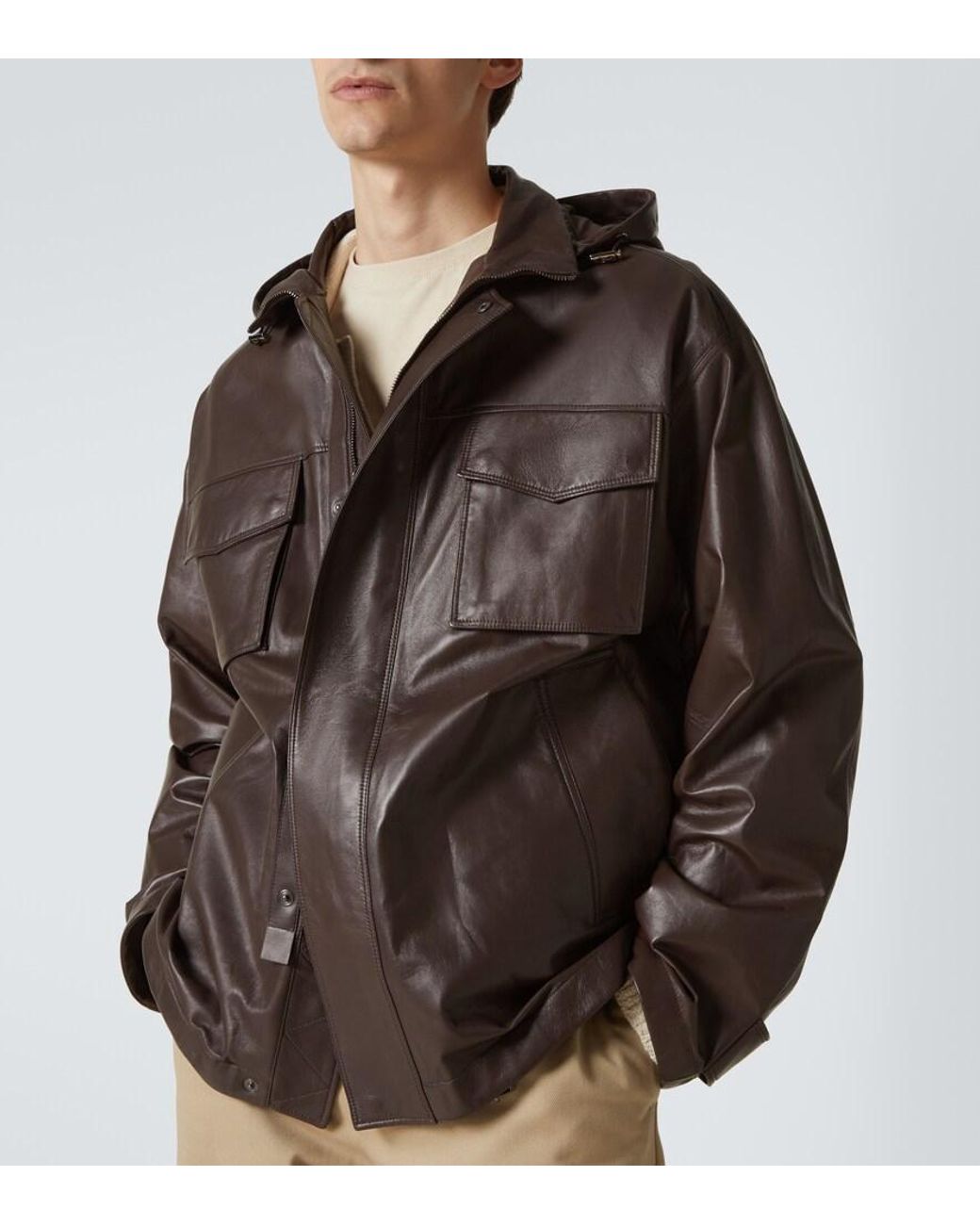 Tod's Brown Leather Jacket for men