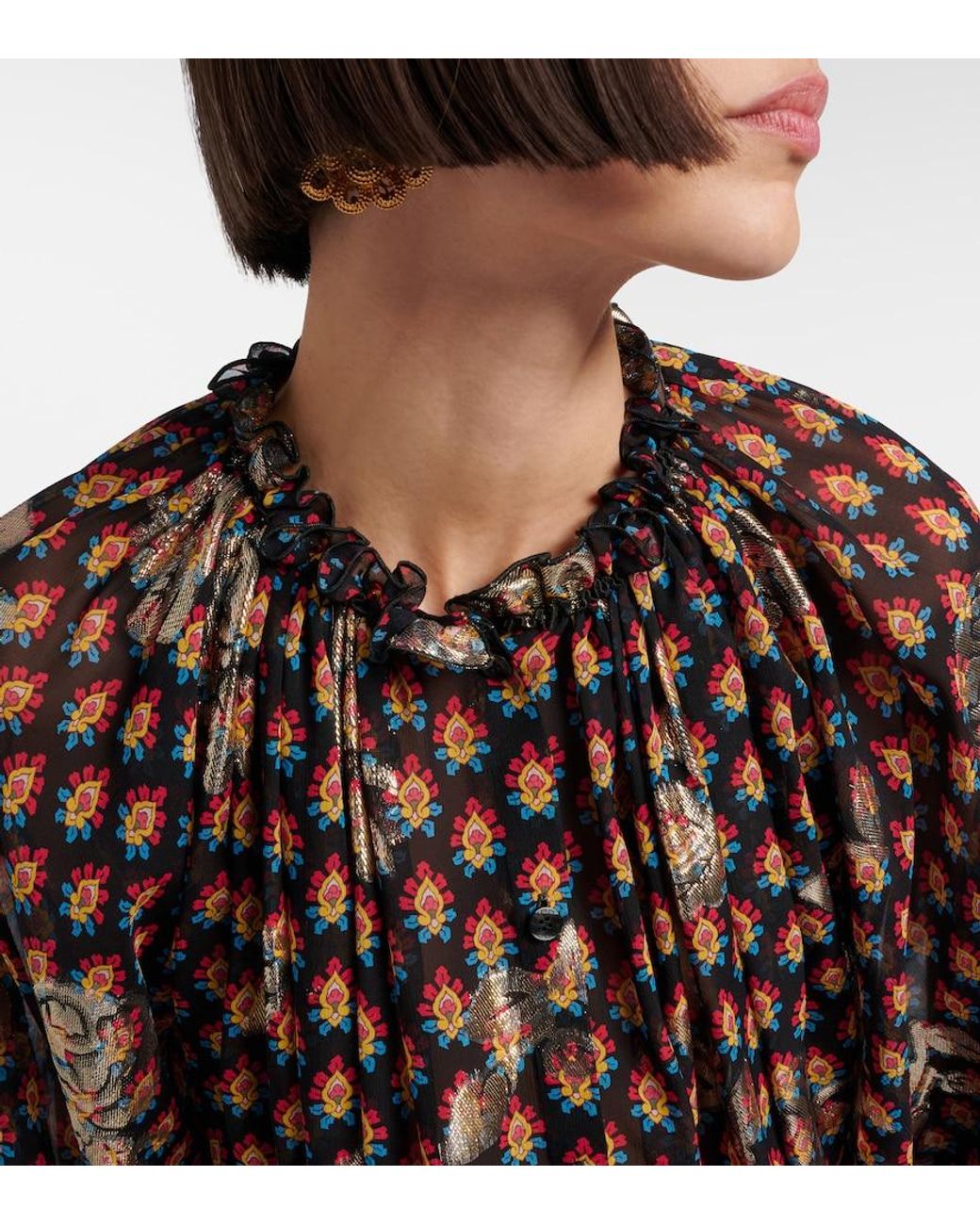 Etro Black Silk-Blend Blouse