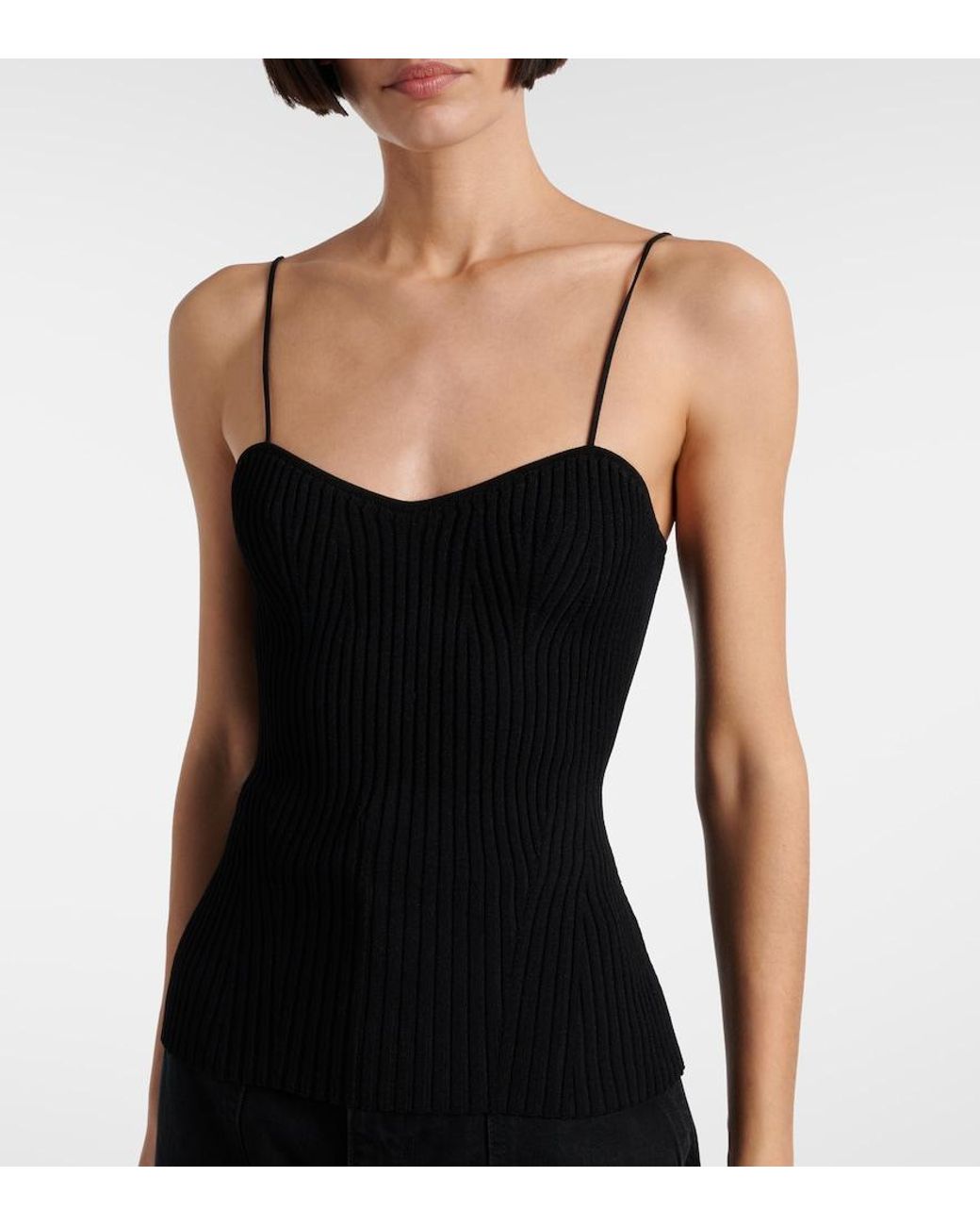 Khaite Black Ziggy Ribbed Top