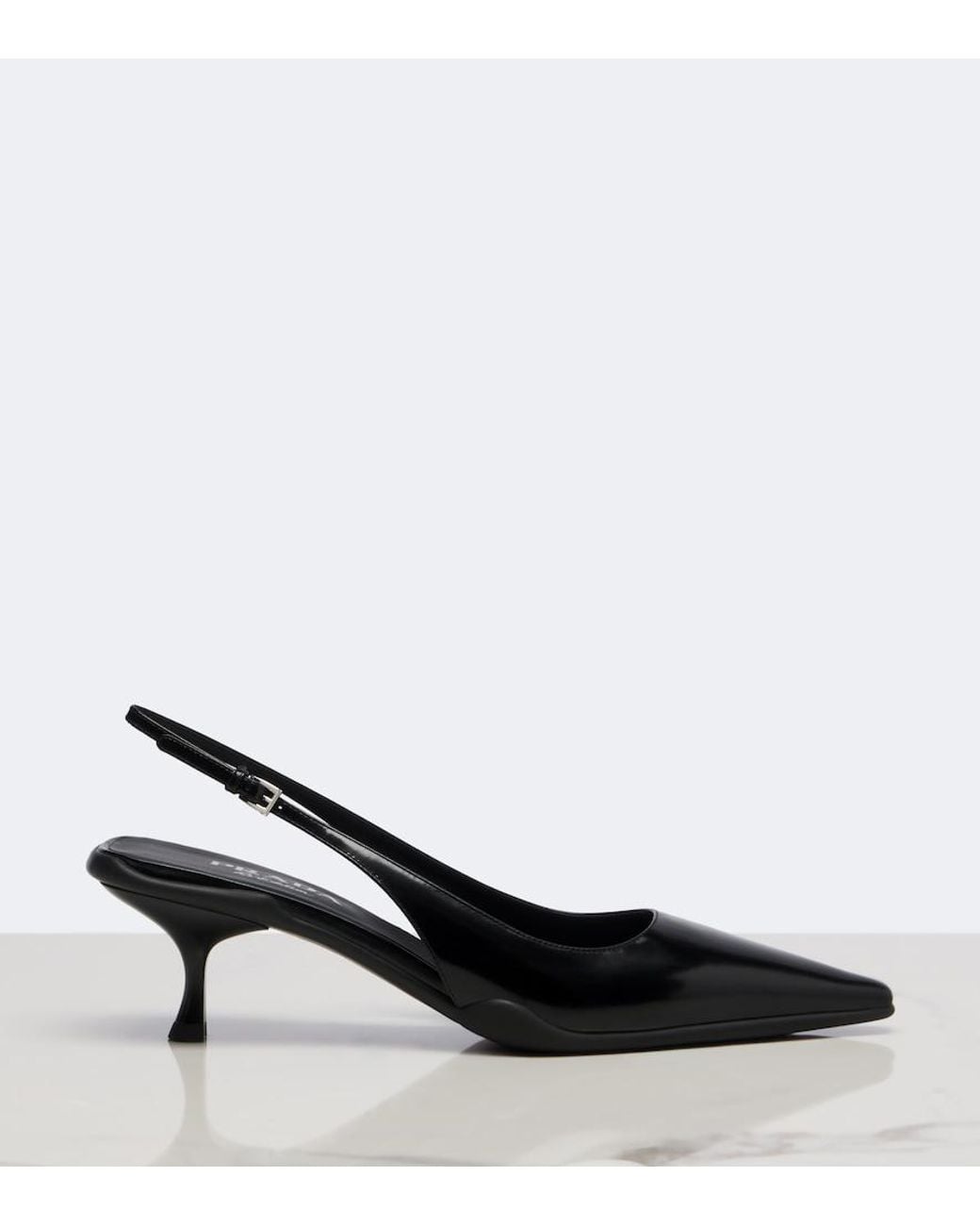 Prada Black Leather Slingback Pumps