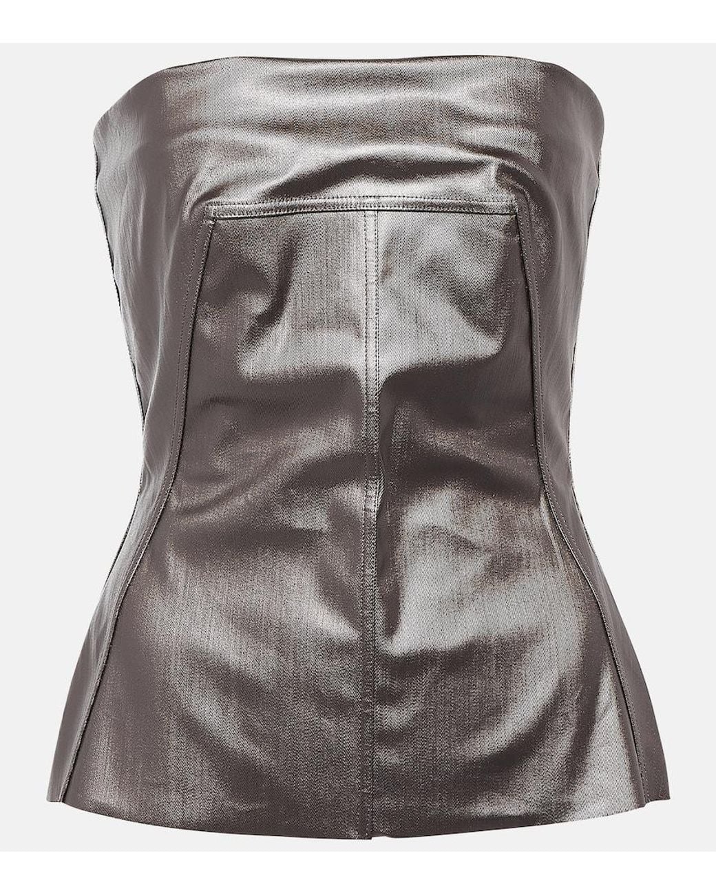Rick Owens Gray Lido Coated Denim Corset