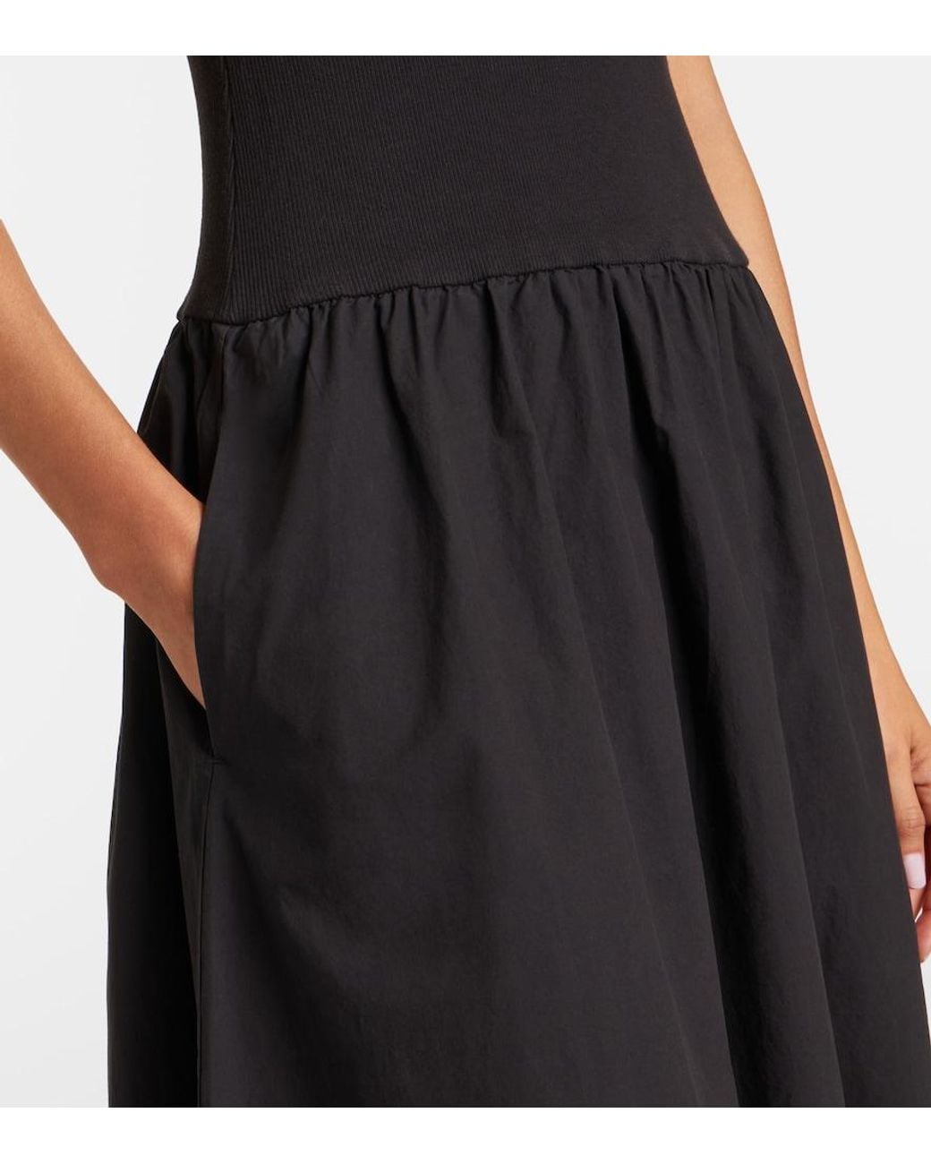 Velvet Black Romilly Cotton-Blend Midi Dress