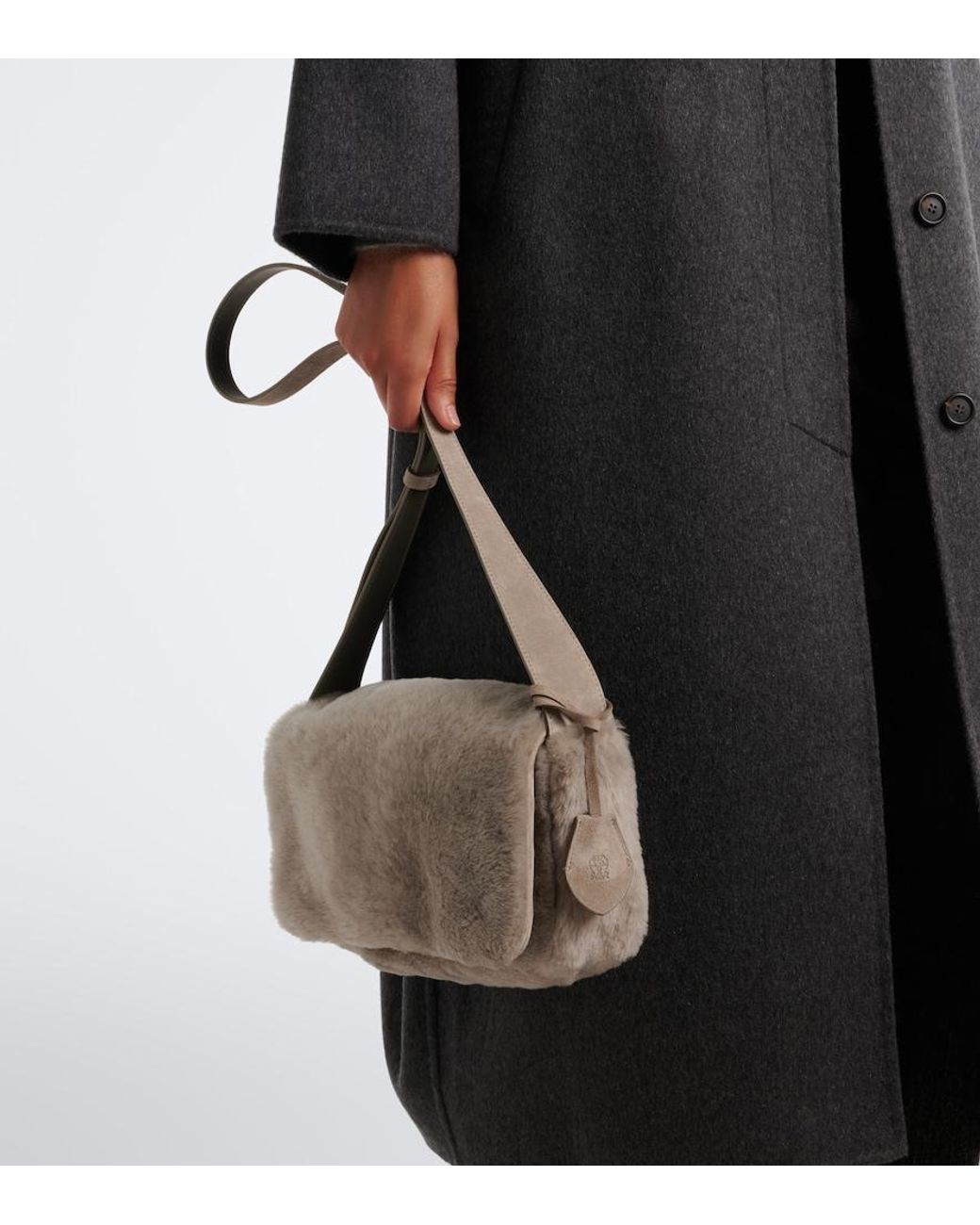 Borsa A Tracolla Medium di Brunello Cucinelli in Gray