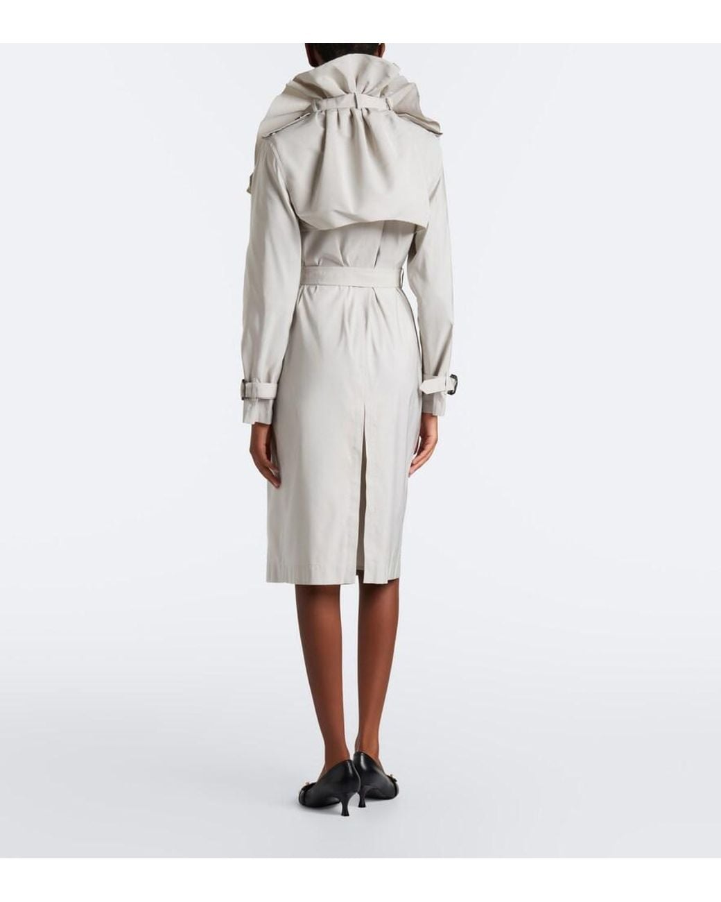 Burberry Gray Ruffled Trench Coat