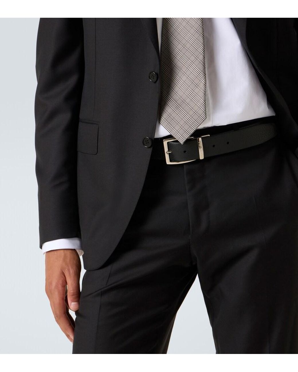 Cinturon De Piel Canali de hombre de color Black