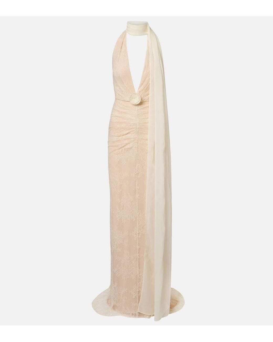 De La Vali Natural Bridal Amora Lace Tulle Gown