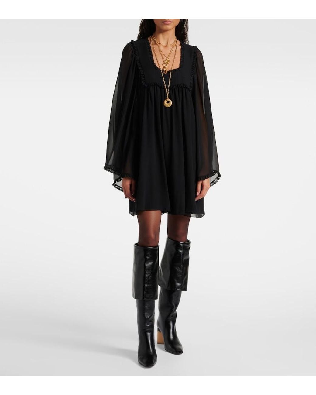 Chloé Black Stiefel Georgia 90 Aus Leder