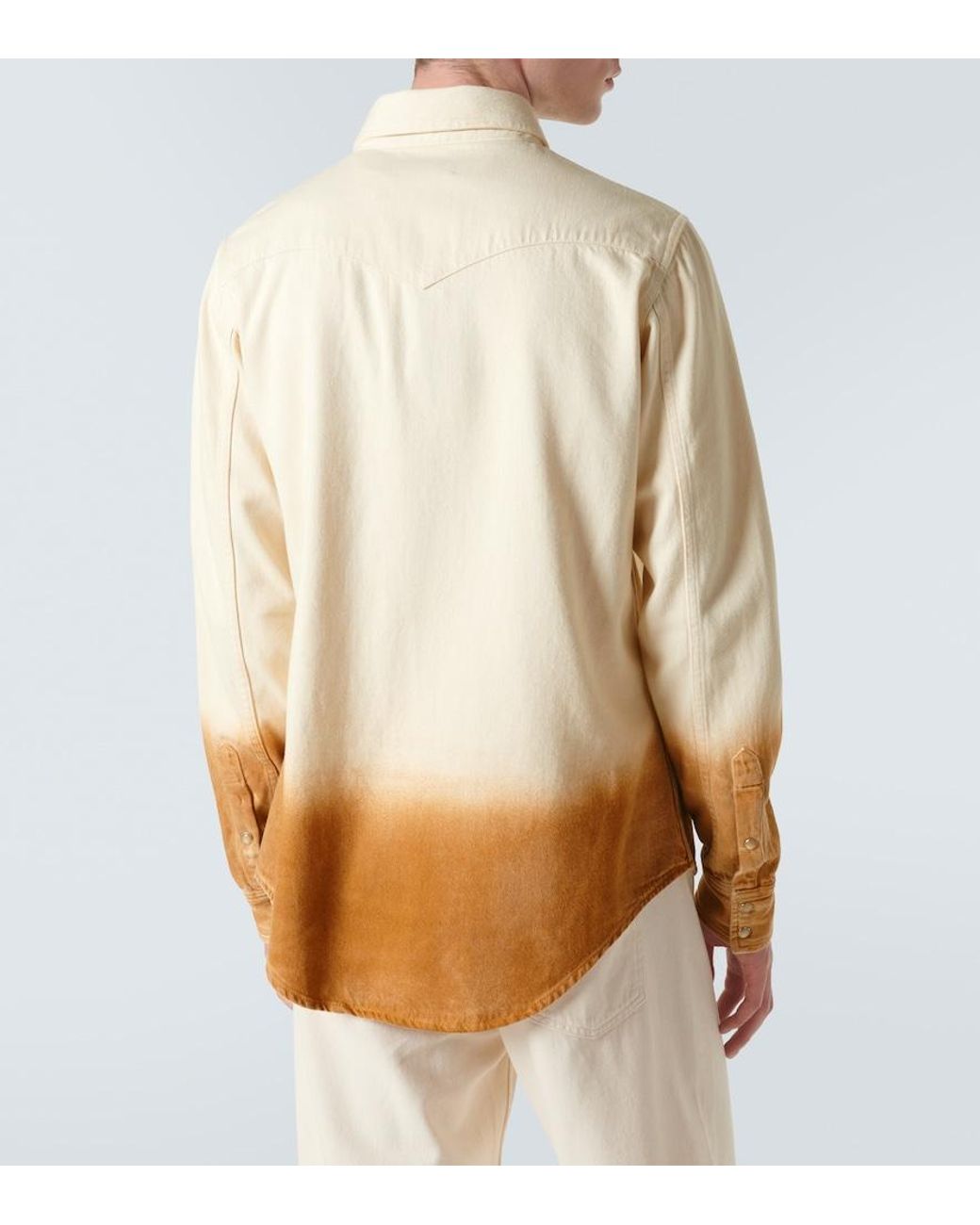 Alanui Natural Bright Hues Printed Denim Shirt for men