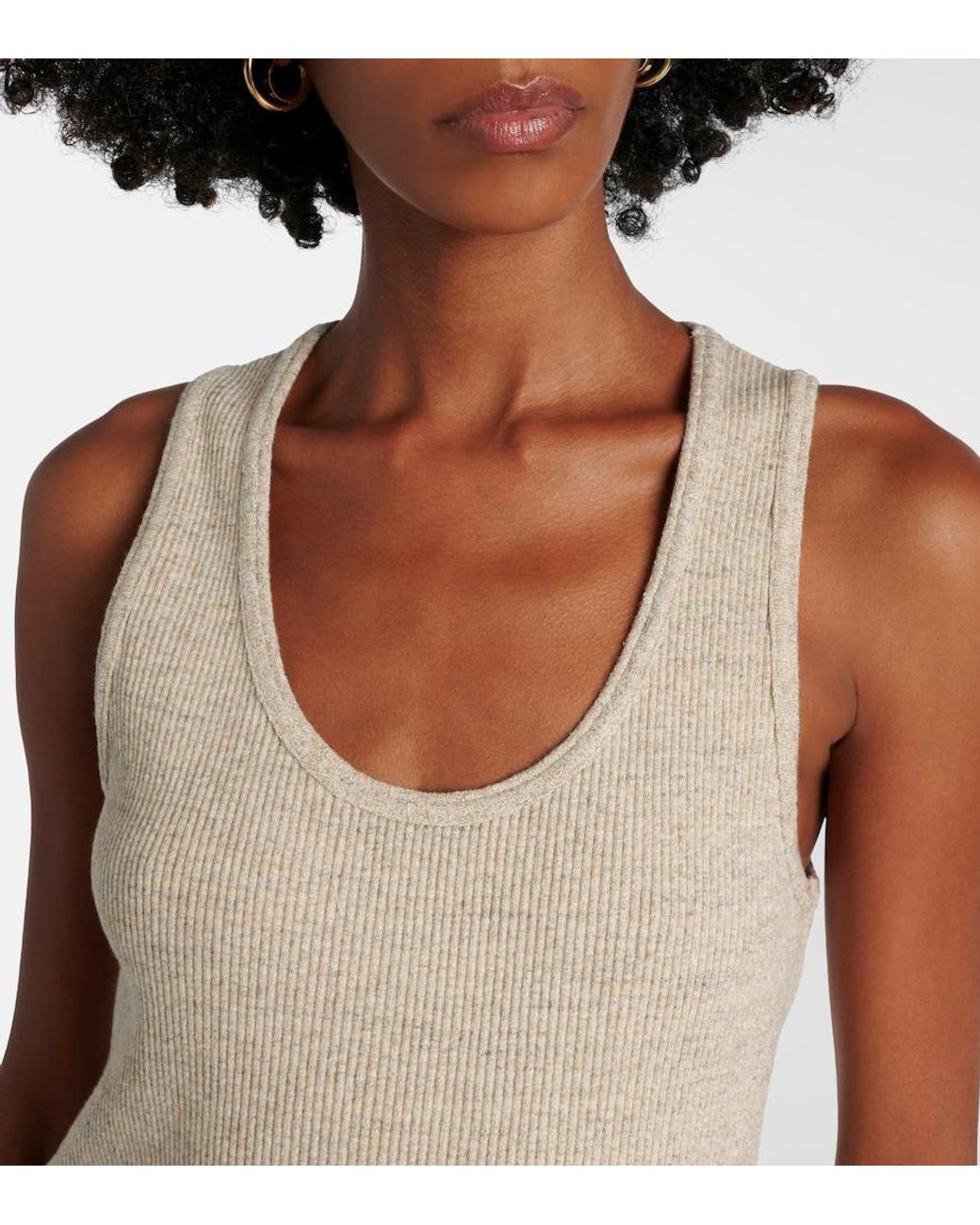 Bottega Veneta Natural Cotton Tank Top