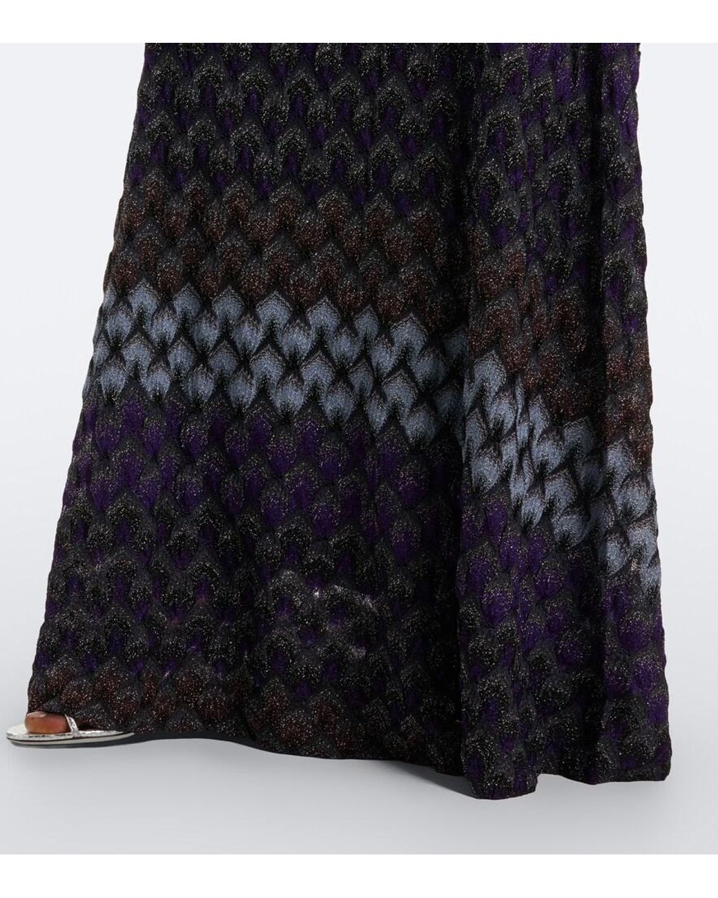 Missoni Blue Knitted Lame Gown